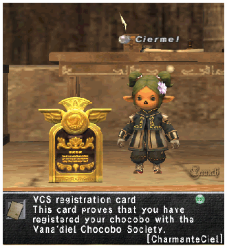 Charmante Ciel, Chocobo, FFXI