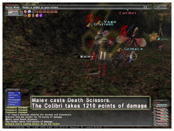 Maiev Performing Death Scissors Maiev's Blue Mage, Death Scissors, /thf, FFXI Taru of Fenrir