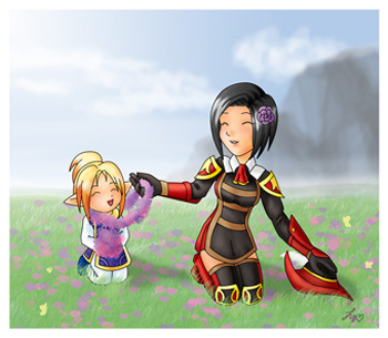 Field of Flowers, Priestessofpie, Drawing, Fan Art, FFXI