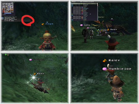 Zimph, Humblejoe, Sinstarr in Dragon's Aery, FFXI Taru of RDM Server, Kupo LS