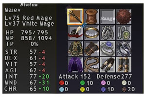 Maiev Equipment, Red Mage, FFXI, Fenrir