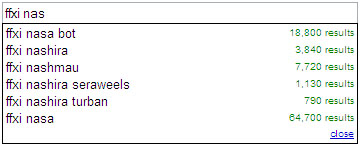 FFXI Nasa, Google Suggest