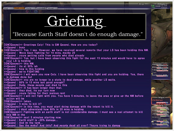 Grieving, FFXI, Earth Staff, LOL