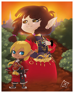 FFXI Fanart - Maiev and Otak - Kiriban Prize!