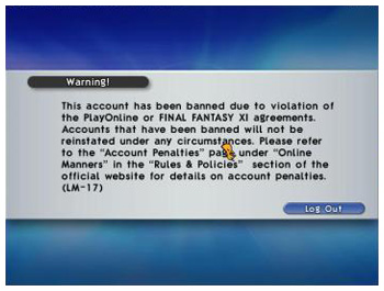 the StarOnion, LM-17, FFXI Banning, Credit Card Chargeback