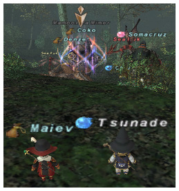 Maiev and Tsunade Exping at Bhaflau Thickets with Mamools, FFXI Taru of Fenrir Server