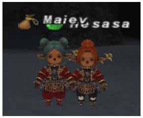 Maiev and Hesasa in Nashira Manteel, FFXI Fenrir