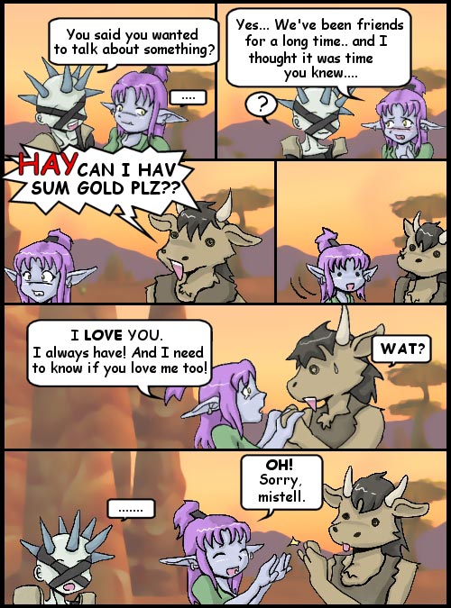 WoW, Mis Tell, Comics, Humor, Undead, Night Elf, Tauren, LOL Funny