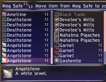 RichTaru, Maiev, FFXI, Goby Bag Updates, Gil