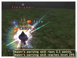 Parrying Skillup in FFXI, Maiev's Taru Samurai of Fenrir