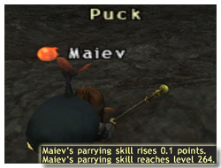 Parrying Skillup in FFXI, Maiev's Taru Samurai of Fenrir