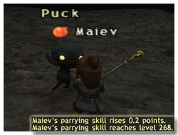 Parrying Skillup in FFXI, Maiev's Taru Samurai of Fenrir