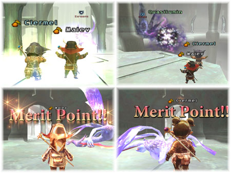 Duo Aern in Sea with Ciermel, Palace of Hu Xzoi, RDM Maiev and BLM Ciermel, FFXI of Fenrir