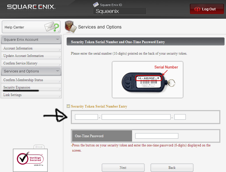 How to recover one time password square enix