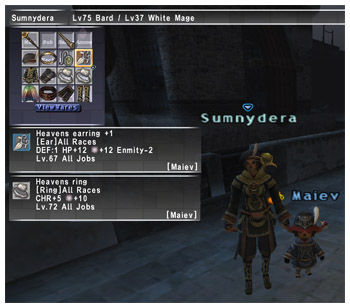 Sumnydera's Jewelleries made by Maiev of Fenrir, FFXI