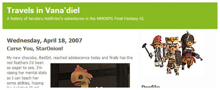 Travel's around Vana'diel, Boring FFXI Blog