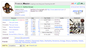 Twitter, Maiev of Fenrir, FFXIAH Profile